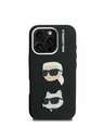 Karl Lagerfeld Karl Lagerfeld Grained PU K&CH Heads zadnji pokrov za iPhone 16 Pro Max Black