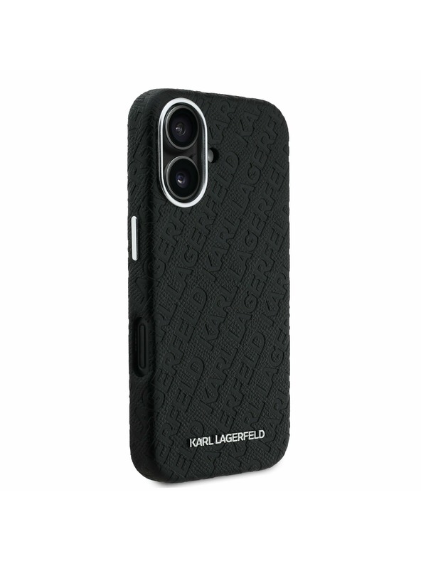 Karl Lagerfeld Karl Lagerfeld Grained PU Repeated Logo MagSafe zadnji pokrov za iPhone 16 Black