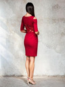 Edoti Ženske mini obleke z okrasnim izrezom in golimi rameni - rdeče
