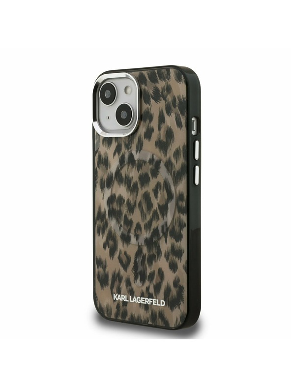 Karl Lagerfeld Karl Lagerfeld IML Leopard MagSafe Zadnji Pokrov za iPhone 15 Rjav