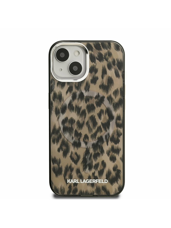 Karl Lagerfeld Karl Lagerfeld IML Leopard MagSafe Zadnji Pokrov za iPhone 15 Rjav
