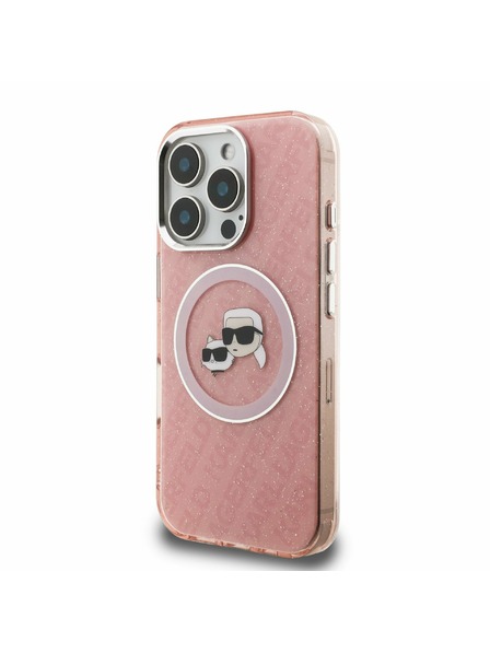 Karl Lagerfeld Karl Lagerfeld IML K&CH Heads Repeated Logo MagSafe Zadnji ovitek za iPhone 16 Pro Pink