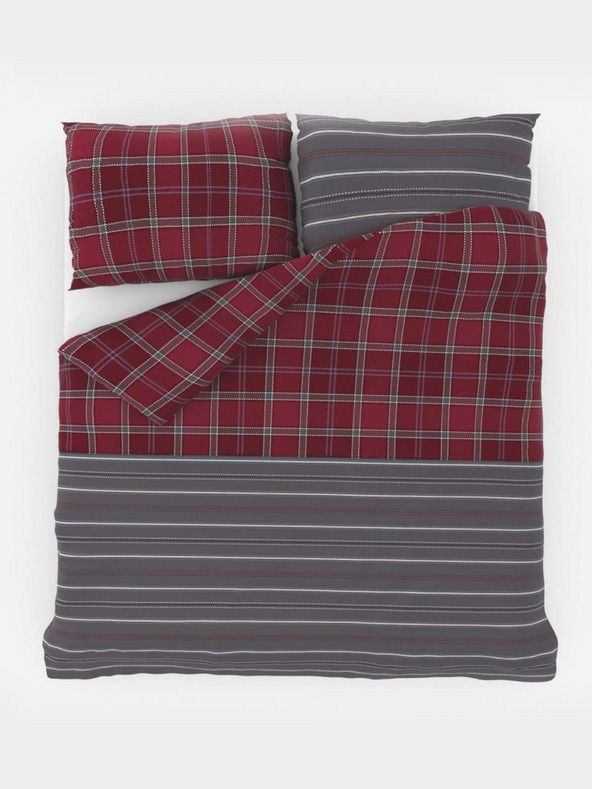 Kvalitex Francosko podaljšano bombažno posteljno perilo DELUX 240x220, 70x90cm CAMPUS siva