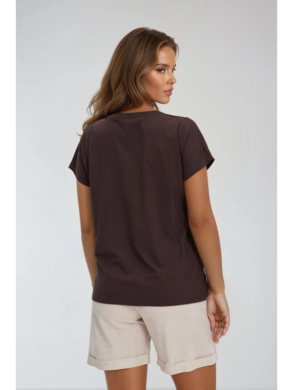 Moodo Ženska bombažna majica Moodo – rjava