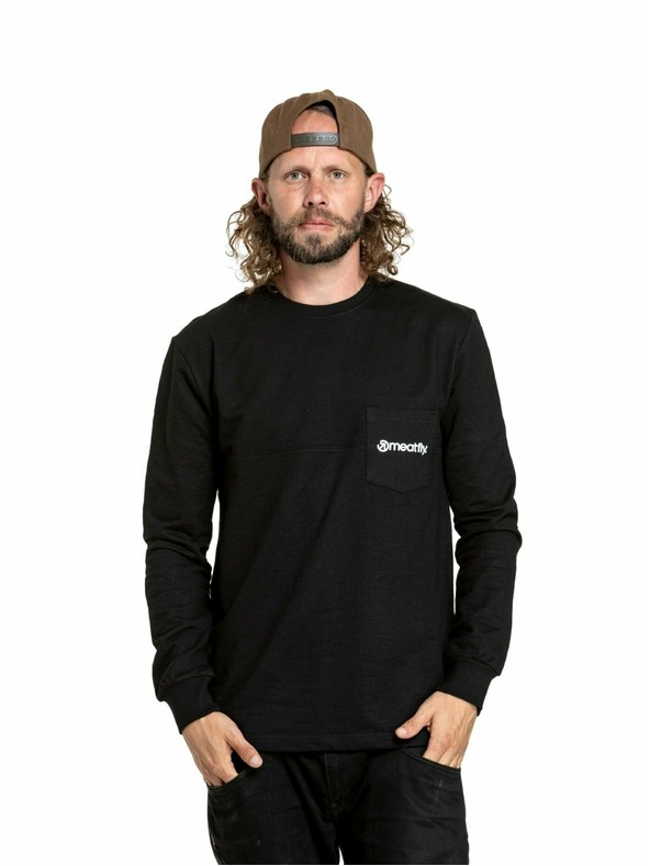 Meatfly Meatfly moška majica z dolgimi rokavi Harvey Black | Črna | Velikost