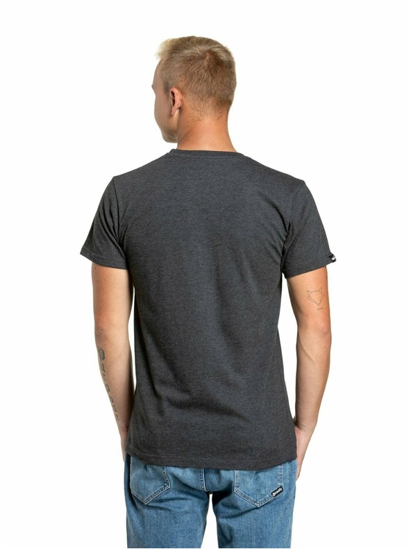 Meatfly Meatfly moško majica Striped Logo Charcoal Heather | Siva | Velikost