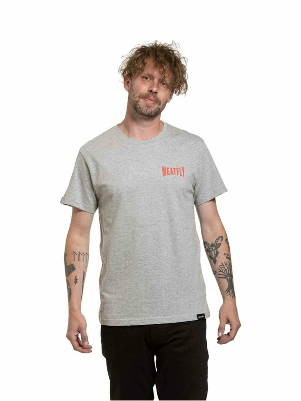 Meatfly Meatfly moška majica Yvans Round Globus Patch Siva