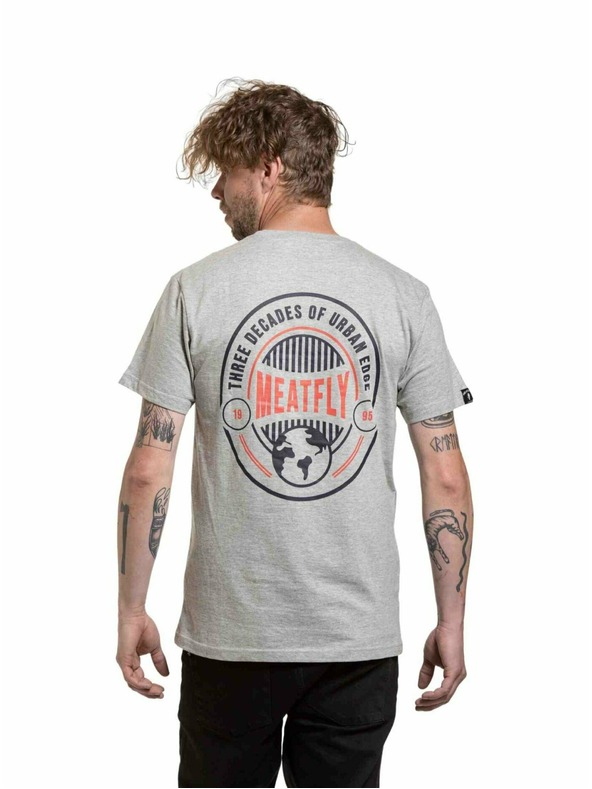 Meatfly Meatfly moška majica Yvans Round Globus Patch Siva