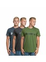 Meatfly Meatfly komplet moških majic MF Logo Multipack Charcoal Heather/Olive/Navy Heather | Siva