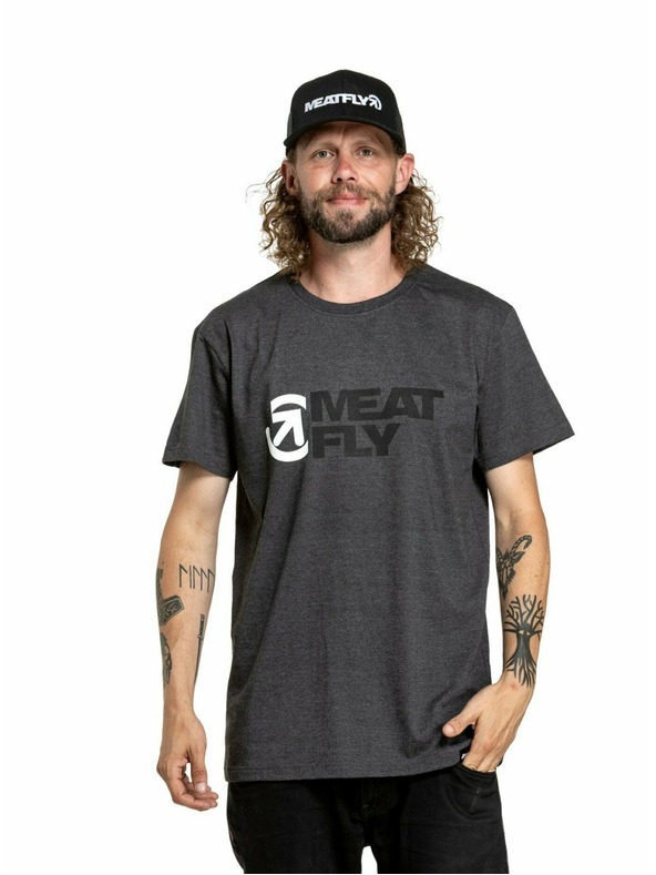 Meatfly Meatfly moška majica Revital Black/Charcoal Heather | Črna | Velikost