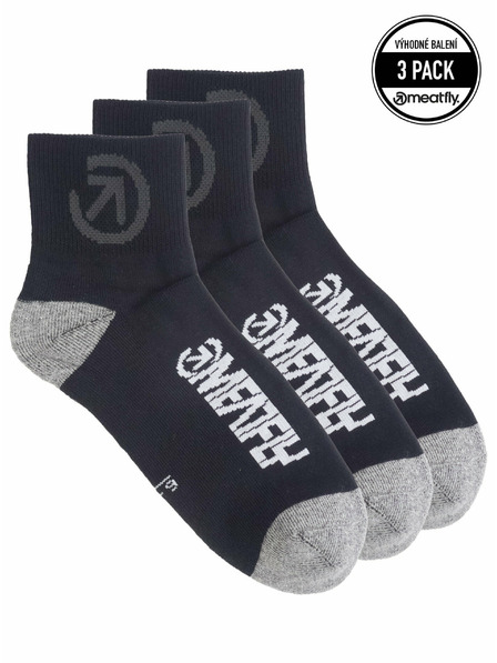Meatfly Meatfly Socks Middle Triple Pack Bike Black | Black | Size