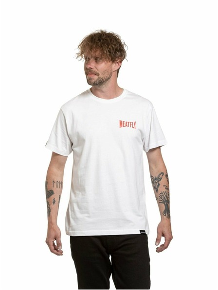 Meatfly Meatfly moška majica Yvans Round Globus Patch Bela