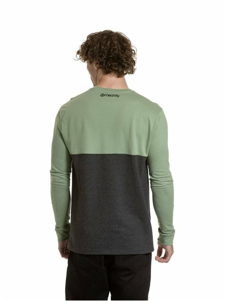 Meatfly Meatfly moška majica z dolgimi rokavi Harvey Basil / Charcoal Heather