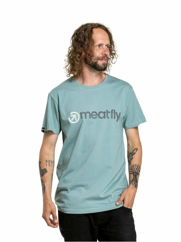 Meatfly Meatfly moška majica Joe Dusty Mint | Modra | Velikost M | 100% bombaž
