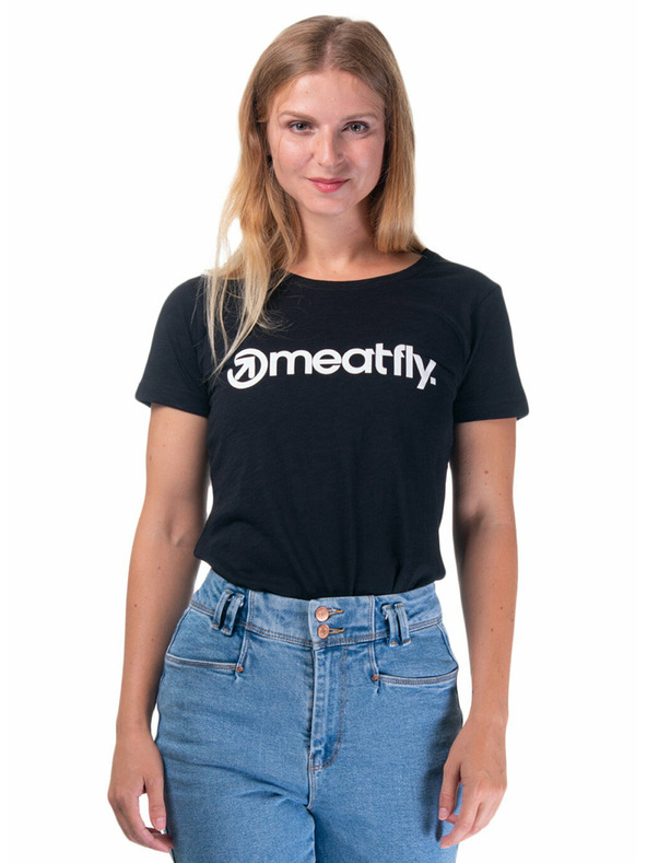 Meatfly Meatfly ženska majica Ladies MF Logo A - Black | Velikost M | 100% bombaž