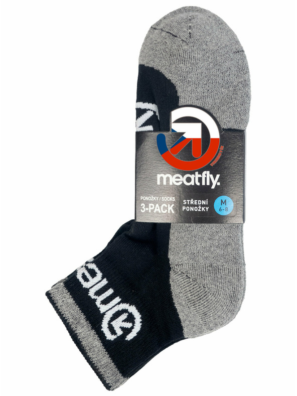 Meatfly Meatfly nogavice Middle Triple pack Grey | Črna | Velikost