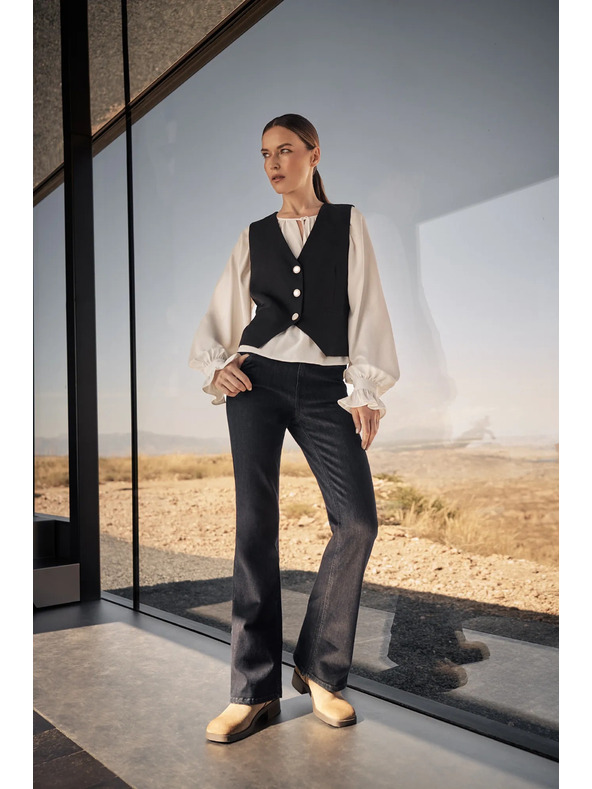 Moodo Ženske kavbojke temno modra