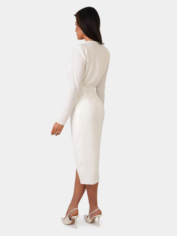 Edoti REBECCA midi obleka - kremna barva