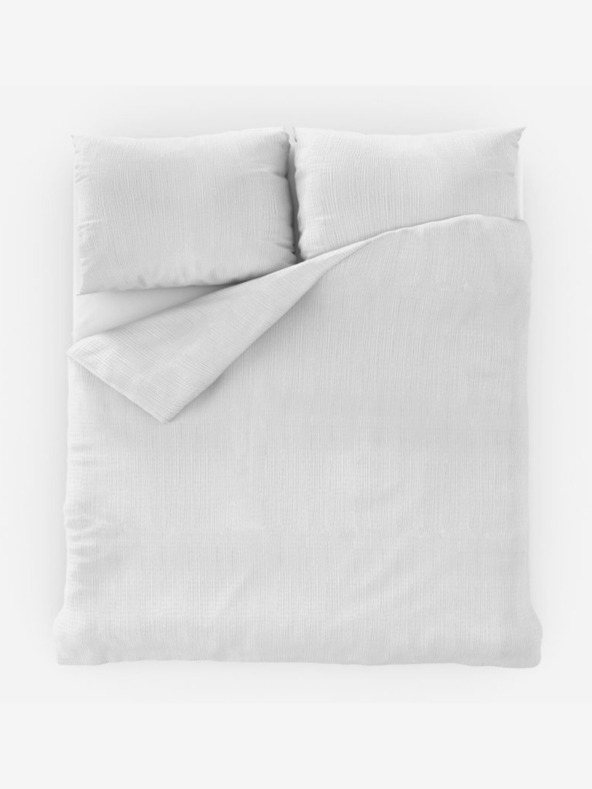 Kvalitex Francoski krepon komplet posteljnine 200x200, 70x90cm bel Kvalitex