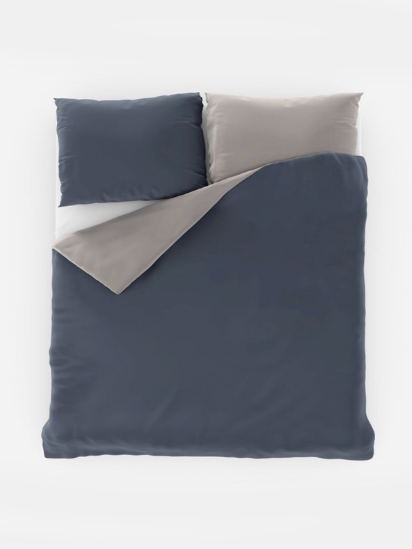 Kvalitex Svileni francoski komplet posteljnine LUXURY COLLECTION 1+2, 240x200, 70x90 cm temno siv / svetlo siv