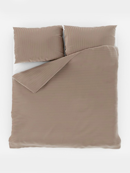 Kvalitex Francosko satenasto posteljnino s črtami 1+2, 220x200, 70x90cm bež Kvalitex