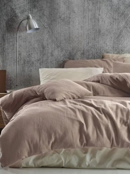 Kvalitex Francoska muslinska posteljnina 220x200, 70x90cm bež Kvalitex