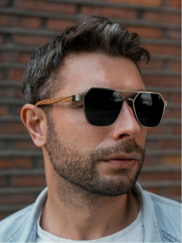 VEYREY VeyRey polarizirana sončna očala Orkat, ovalna, črna stekla, univerzalna