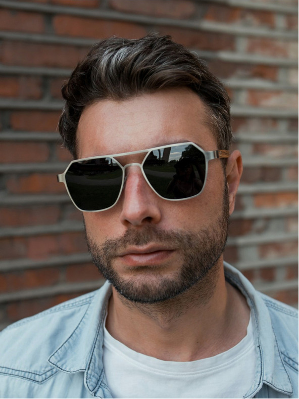 VEYREY VeyRey polarizirana sončna očala Orkat, ovalna, črna stekla, univerzalna