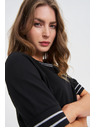 Moodo Črn top s kontrastnim robom Moodo