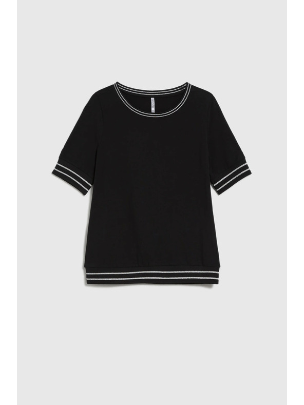 Moodo Črn top s kontrastnim robom Moodo