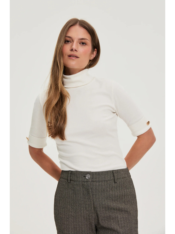 Moodo Bel volanski pulover s 3/4 rokavi Moodo