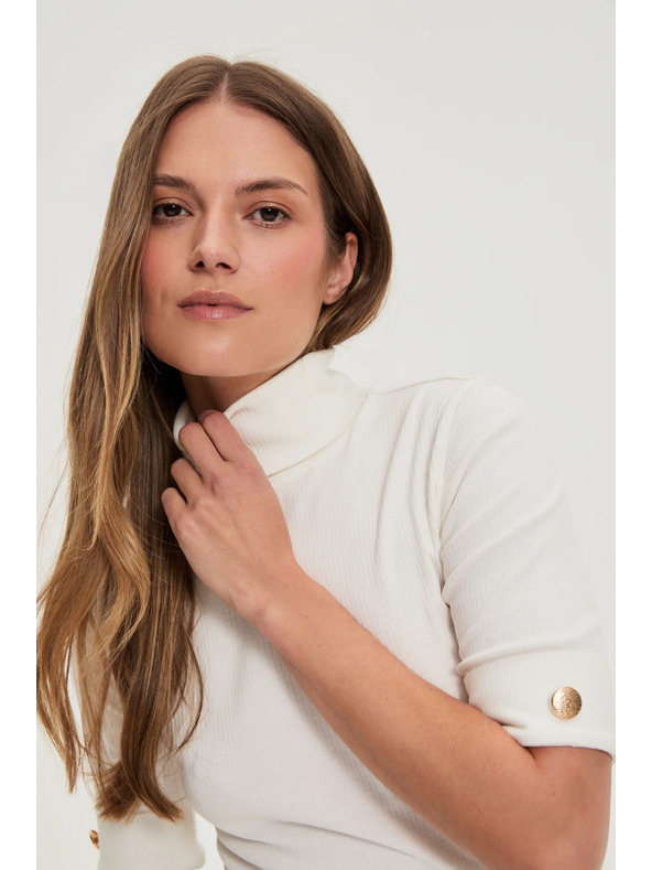 Moodo Bel volanski pulover s 3/4 rokavi Moodo