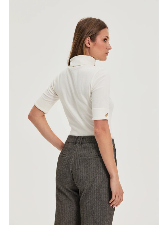 Moodo Bel volanski pulover s 3/4 rokavi Moodo