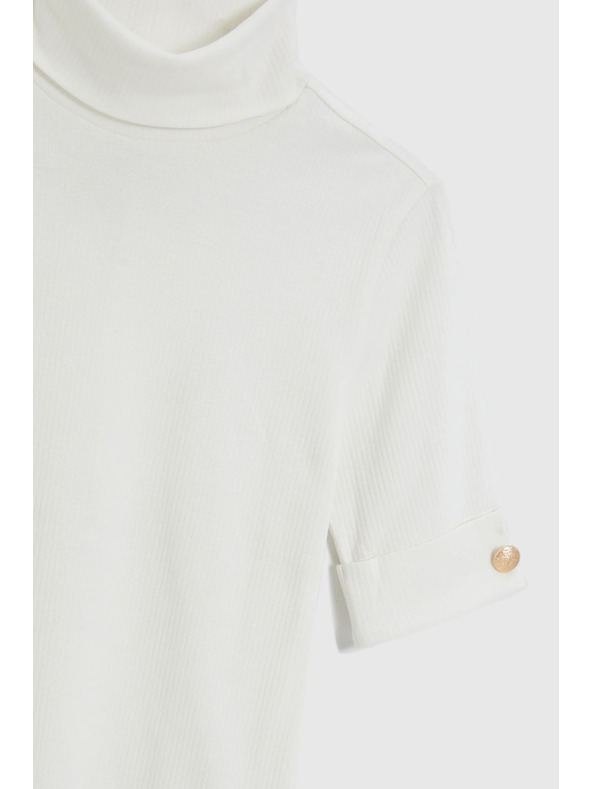 Moodo Bel volanski pulover s 3/4 rokavi Moodo