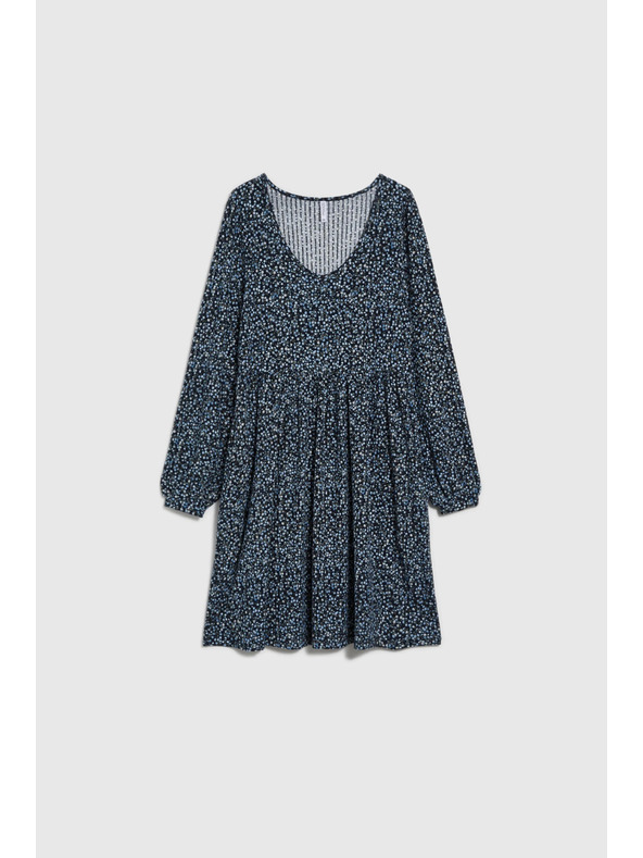 Moodo Modra vzorčasta obleka Moodo