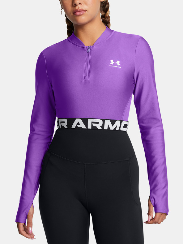 Under Armour Ženska majica Under Armour HeatGear Rib 1/4 Zip LS-PPL