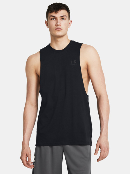 Under Armour Moška majica brez rokavov Under Armour UA LEFT CHEST CUT OFF TANK-BLK