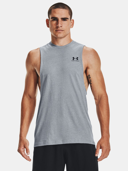Under Armour Moška majica brez rokavov Under Armour UA LEFT CHEST CUT OFF TANK-GRY