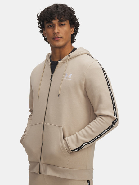 Under Armour Moški pulover Under Armour UA Icon Fleece FZ Taping-BRN
