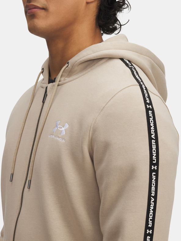 Under Armour Moški pulover Under Armour UA Icon Fleece FZ Taping-BRN