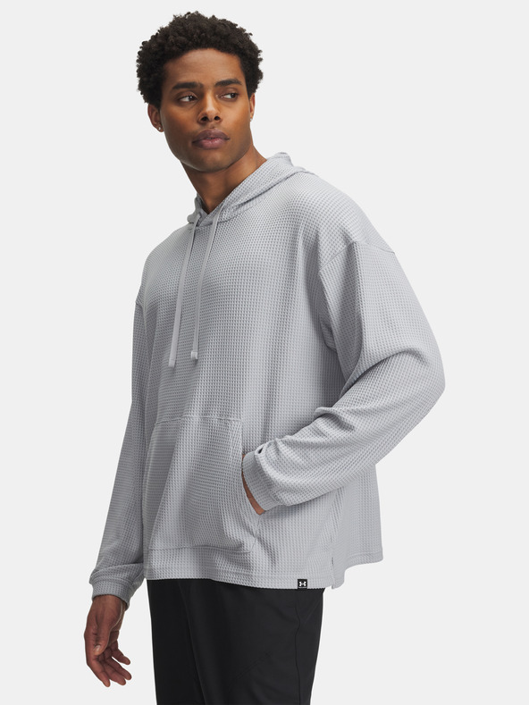Under Armour Moški pulover Under Armour UA Rival Waffle Hoodie-GRY