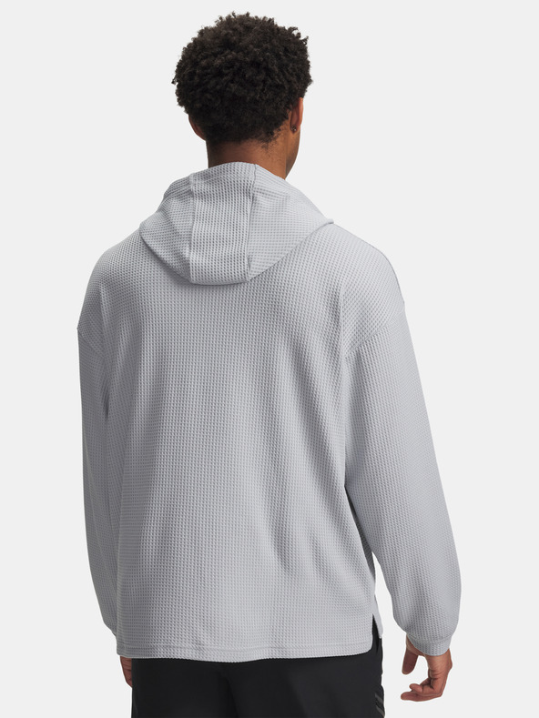 Under Armour Moški pulover Under Armour UA Rival Waffle Hoodie-GRY