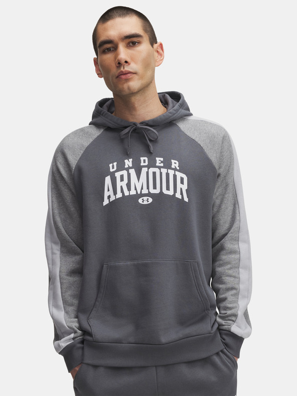 Under Armour Moški pulover Under Armour UA Rival Flc CB Hood-GRY