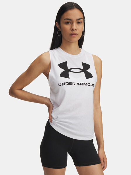 Under Armour Ženska majica brez rokavov Under Armour UA Logo Tank-WHT