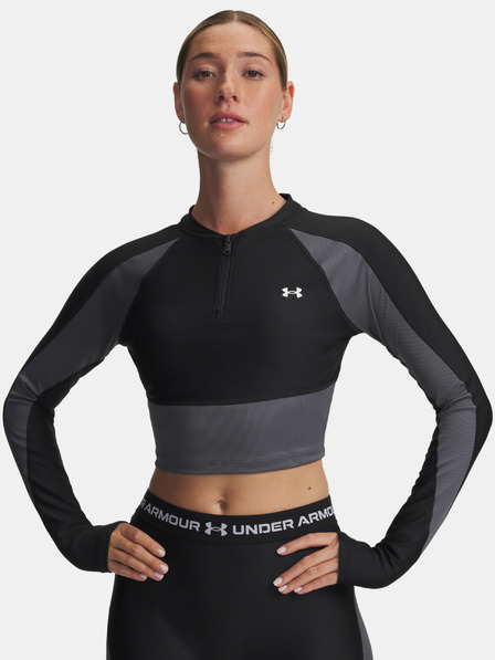 Under Armour Ženska majica Under Armour UA HG Rib 1/4 Zip-BLK