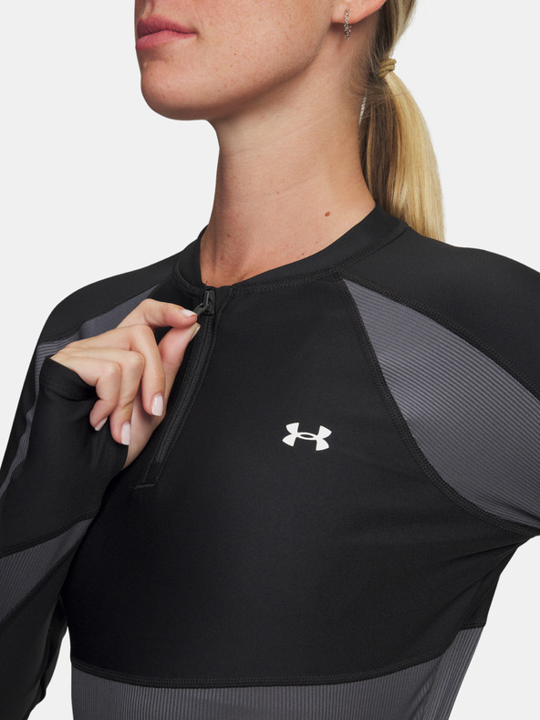 Under Armour Ženska majica Under Armour UA HG Rib 1/4 Zip-BLK