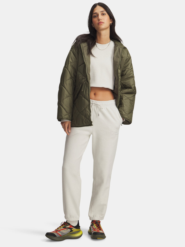 Under Armour Ženske spodnji del trenirke Under Armour Icon Terry Varsity Jogger-WHT