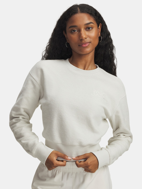 Under Armour Ženski pulover  Under Armour Icon Terry Varsity Crew-WHT