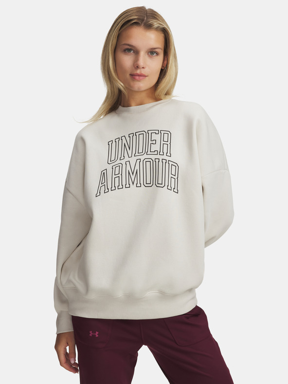 Under Armour Ženski pulover Under Armour Rival Flc OS Varsity Crew-WHT