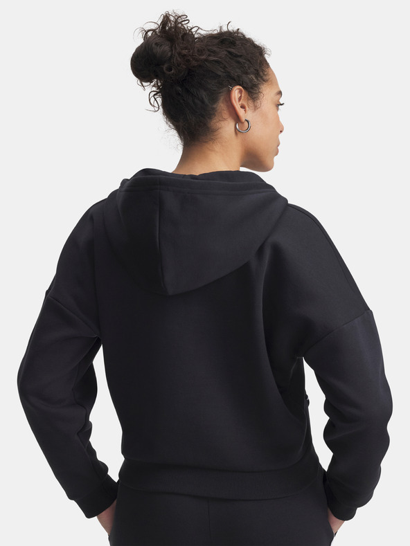 Under Armour Ženski pulover Under Armour Rival Flc Piped HZ Hoodie-BLK